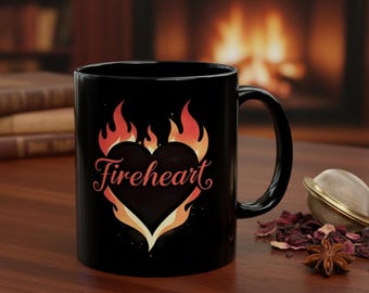 Fireheart Mug - Throne of Glass Inspired Ceramic Cup for Book Lovers (11oz, 15oz)