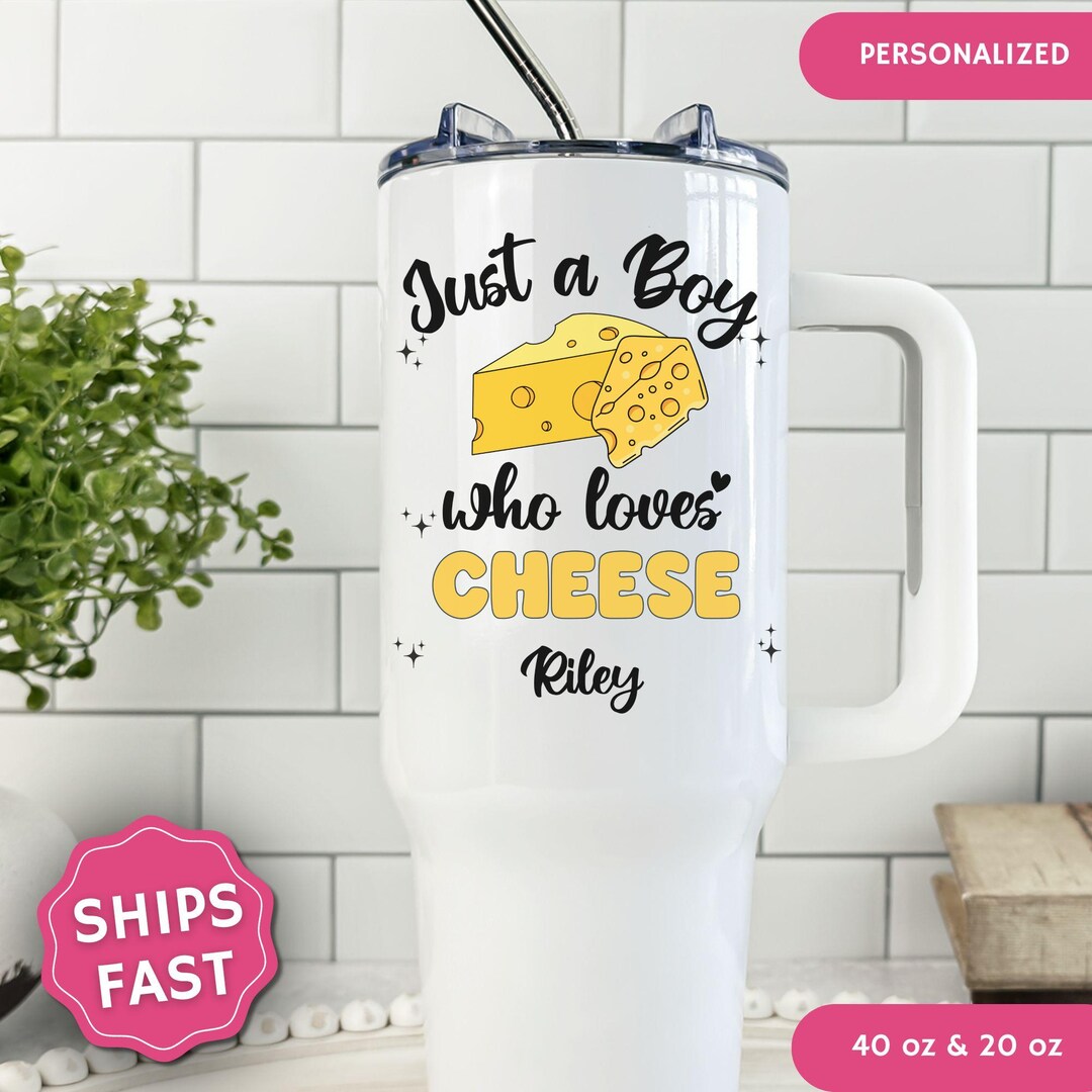 Chezzy Present Cheese Lover Boy Tumbler Kids 20oz 40oz Stainless Steel Birthday Gift ...