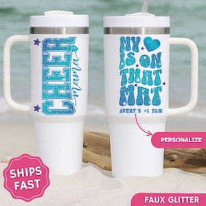 Custom Cheer Mom Tumbler, Personalized Cheer team Gift, Cheer Mom with Name travel Cup, Cheer Competition travel mug, Mascot Name Mug