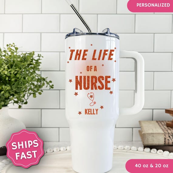 The Life Of A Nurse Tumbler Funny Teacher Nurse appreciation Tumbler with  handle New nurse Mug, Nurse Gift, Music fan Graduate nurse Cup