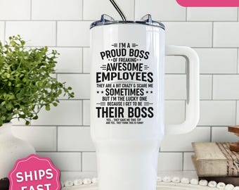 Funny Boss Gift stainless steel Tumbler Boss's day gift for women Best Boss Ever Cup w/ straw Supervisor Gift For Men Boss Appreciation Gift