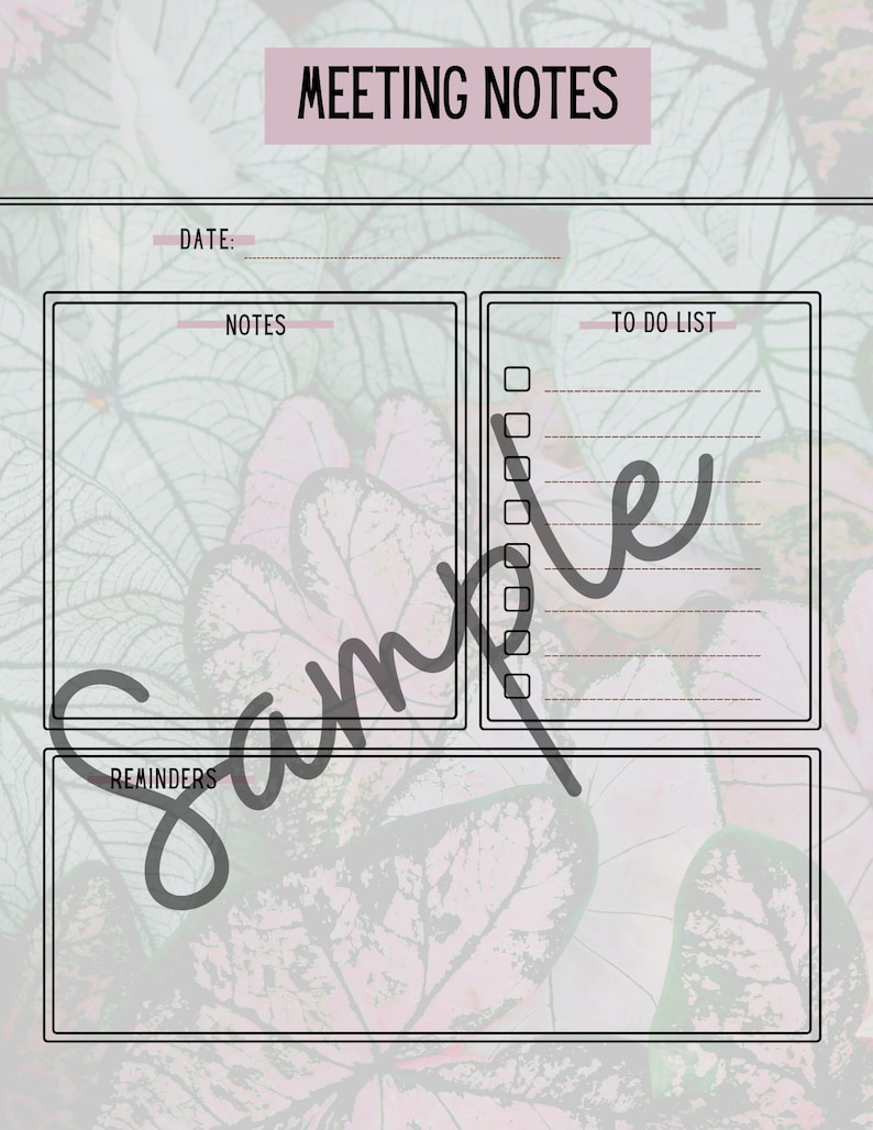 Digital or Printable Notes Template - Etsy