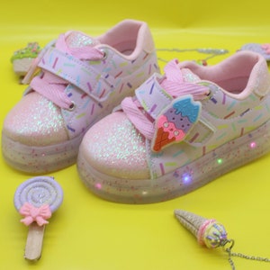 Unicorn Candy Ice Cream Light up Sneakers for Girls Shoes for - Etsy
