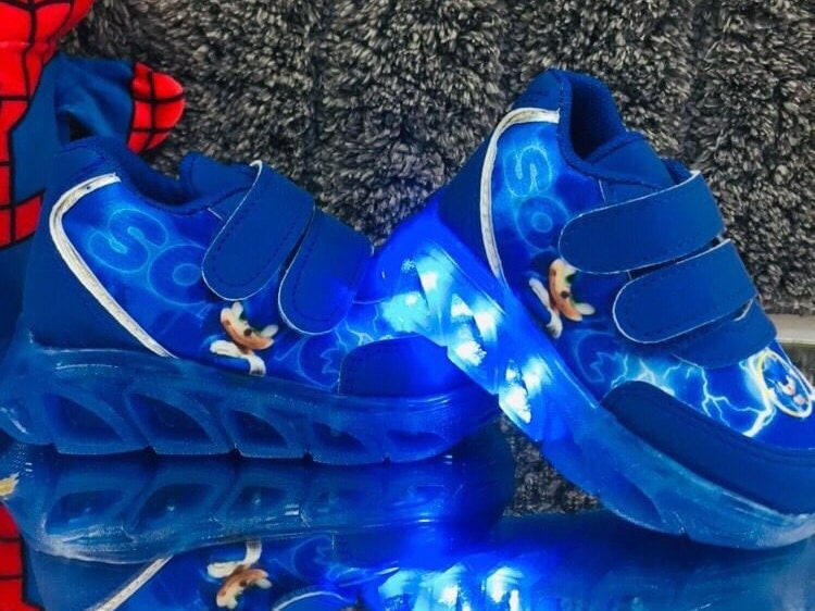 Sonic the Hegdehog Movie Sneakers Light up for Kids Sonic Gift - Etsy