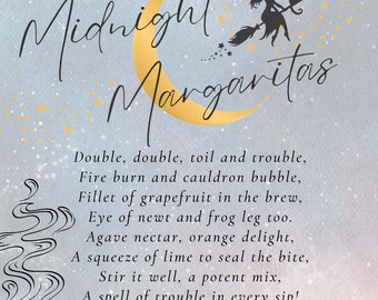 Halloween Midnight Margaritas Bar Menu