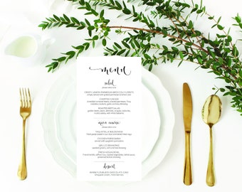 Wedding Event Menu