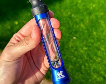 Pipe en verre | Chillum en métal avec grand bol en verre | Pipes | Robuste, durable, tactique