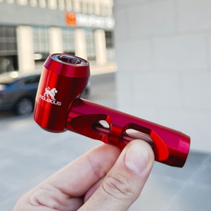 Glass Pipe Durable Metal Body | Tactical Hand Pipes with Glass Bowl