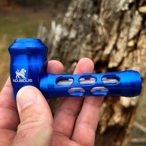 Pipa de vidrio con metal / Pipa de mano táctica con cazoleta extraíble