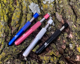 Metal Chillum 5 Pack | Cool One Hit Pipe | Low Profile | Spring Loaded One Hitter | Best One Hitter | Colorful | Bat Pinch Hitter | Gifts