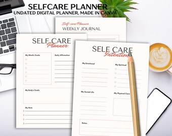 SELFCARE Planner, Weekly Planner, Monthly Planner, Printable planner, Planner set, Planner Inserts, Instant Download, daily planner