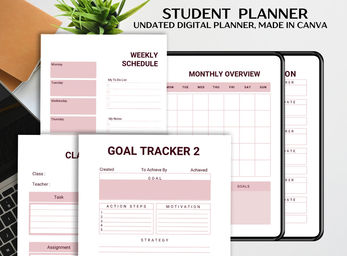 Student Planner Study Planner Printable Academic Planner College School ...