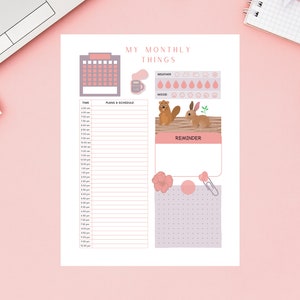 Minimalist Monthly Planner Printable Printable Planner - Etsy