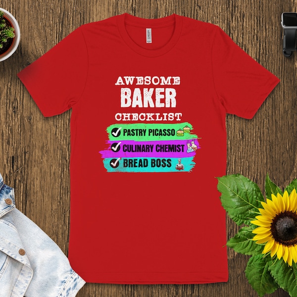 Unique Chef T-Shirt, Pastry Picasso Culinary Chemist Bread Boss Tee, Fun Kitchen Apparel, Gift for Bakers and Cooks