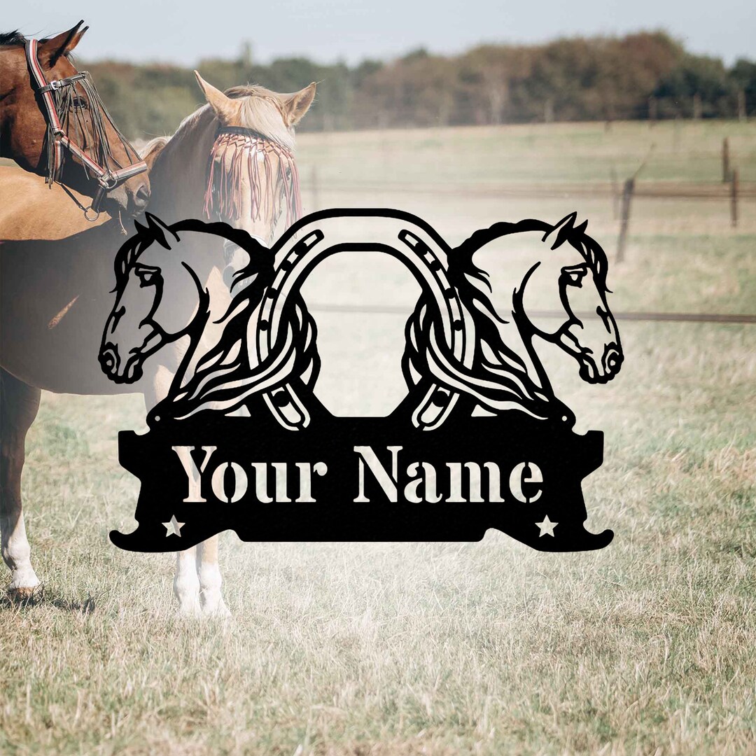 Custom Horse Barn Name Metal Wall Art Personalized Horse Barn Etsy