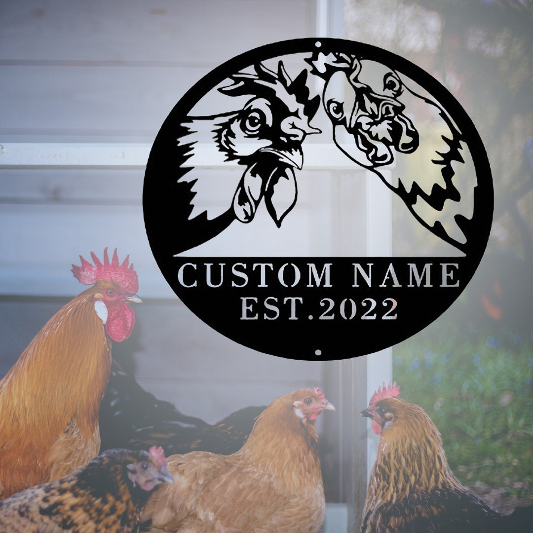 Custom Chicken Coop Name Sign Custom Chicken Coop Metal Wall Etsy