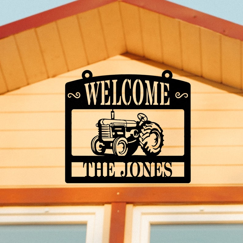 Customizable Metal Tractor Signs Farm Signs Metal Name Etsy