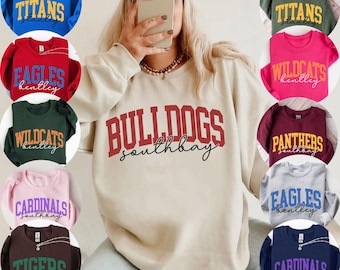 Custom School Spirit Sweatshirt Mascot Sweatshirt Custom School Shirt Cheer Sweatshirt Crewneck Sweatshirt Custom Team Shirt Cheer Team Gift