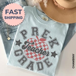 Retro Pre-K Lehrer Shirt, Pre K Lehrer T-Shirt, Pre Kindergarten Erster Schultag passendes T-Shirt, neuer Lehrer Geschenk, Lehrer Kader, Vintage