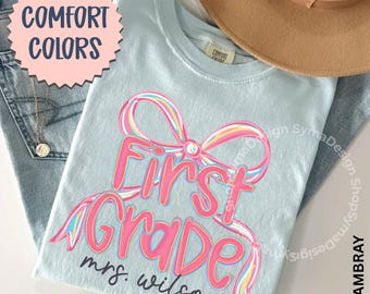 Personalized 1st Grade Teacher Shirt, Comfort Colors® First Grade Teacher Shirts, Custom Teacher Shirt, First Grade Matching T- Shirts