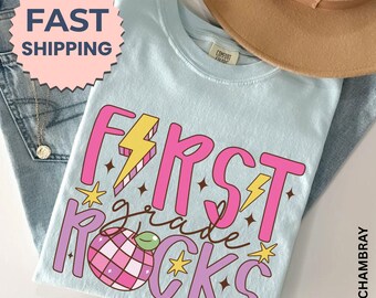 Comfort Colors® First Grade Teacher Shirt, Retro Teacher Shirt, 1st Grade TShirt, Teacher Appreciation Gift, Elementary School T-shirt