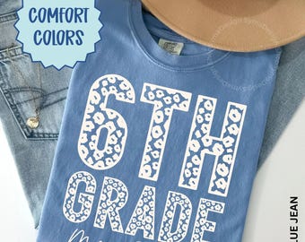 Sixth Grade Teacher Shirt Personalize 6th Grade Teacher T-Shirt Teaching Shirts Teacher Team Shirts Leopard Teacher Appreciation Gift Tee