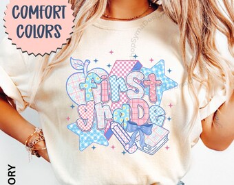 1st Grade Teacher Shirt, Comfort Colors® First Grade Teacher Shirts, Custom Teacher Shirt First Grade Matching T- Shirts Teacher Team Shirts