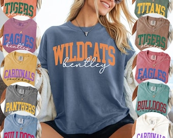Custom School Spirit Shirt, Game Day School Mascot Shirt, Team Mascot T-shirt, Personalized School Logo Shirt School Team Name Tee Cheer Tee