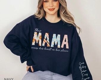Personalized Mama Sweatshirt with Kids Names, Mom Custom Names Sweatshirt, Custom Mom Sweater, Personalized Mom Hoodie, Custom Gift for Mom