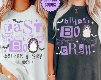 Custom Halloween Bachelorette Shirts, Personalized Ghost Bachelorette Party Shirts Witch Bach T-Shirts,  Spooky Bridal Party Gift Goth Bach