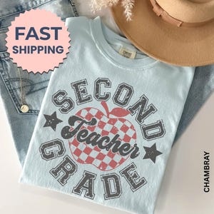 Retro Second Grade Teacher Shirt, 2nd Grade Teacher Tee, First Day of School Matching TShirt, New Teacher Gift, Teacher Squad, Vintage