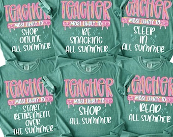 Last Day of School Teacher Shirts, Comfort Colors Teacher Summer T-Shirt, Teacher Shirt, Teacher Gift, Teacher Team Shirt, End of School Tee