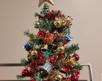 Árbol de Navidad en miniatura de 45 cm. Decoración navideña.