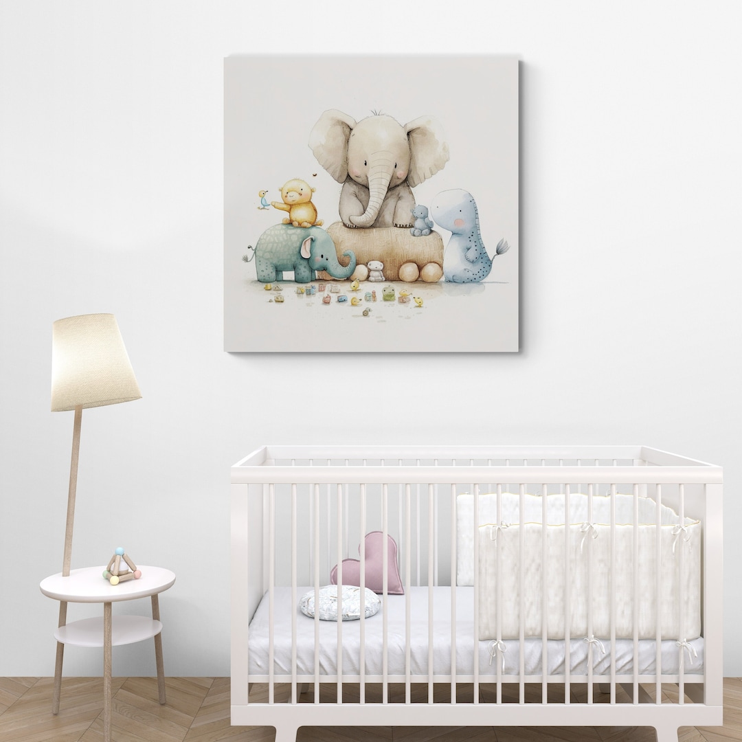 Safari Animals Nursery Art Print, Watercolour Art, Baby Animals With