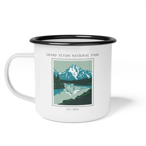 Grand Teton National Park Travel Mug Enamel Camp Cup