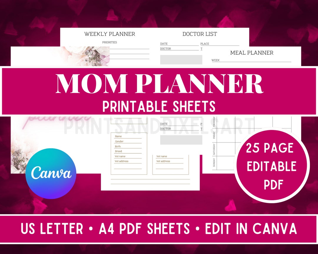 Mom Planner Printables, Printable Mom Planner, 2024 Mom Planner ...