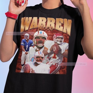 Warren Moon Worn Distressed Houston Oilers Jersey Shirt 