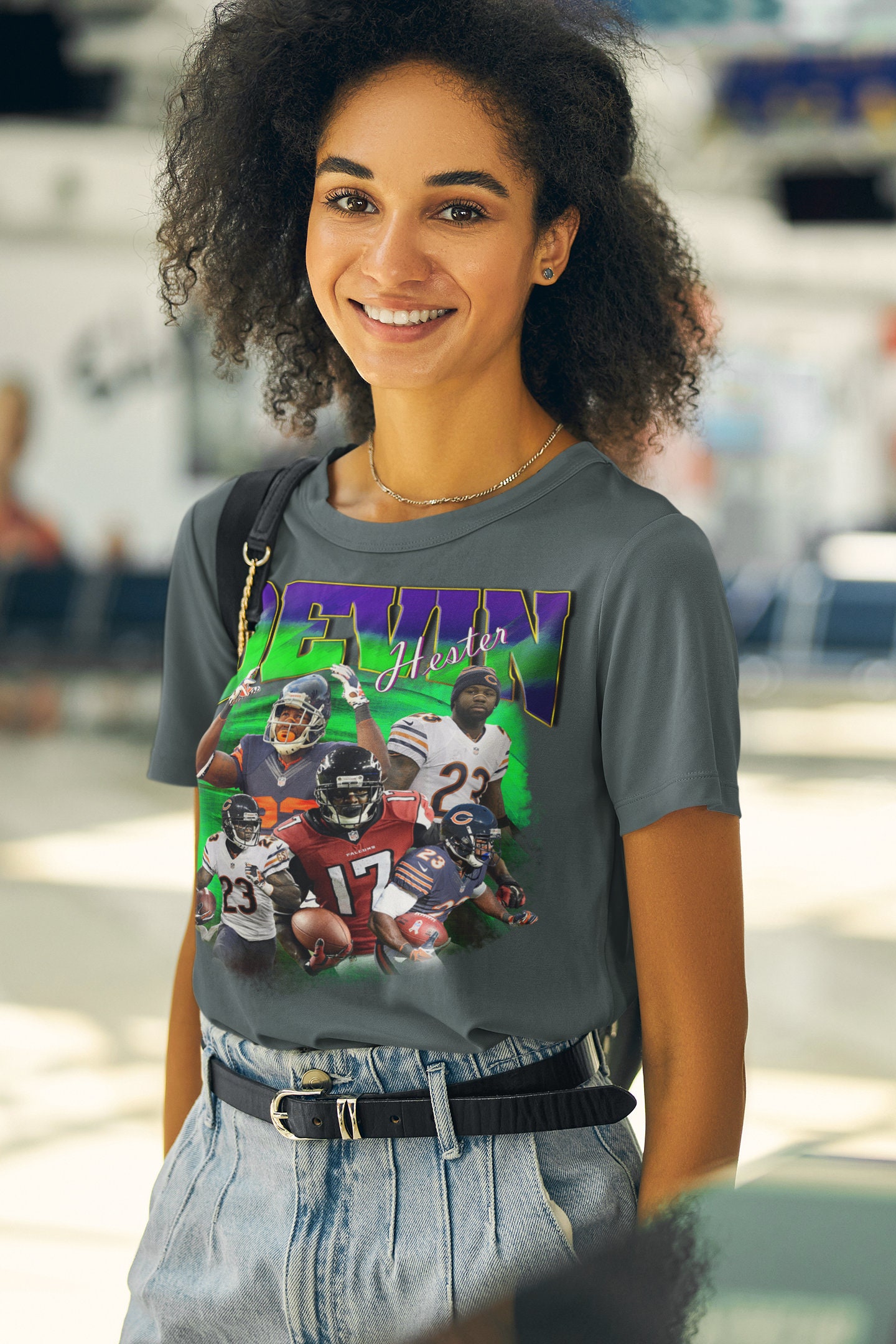 T-shirt Vintage Devin Hester Années 90 - NFL Retro - Multicolore - Taille S à 3XL