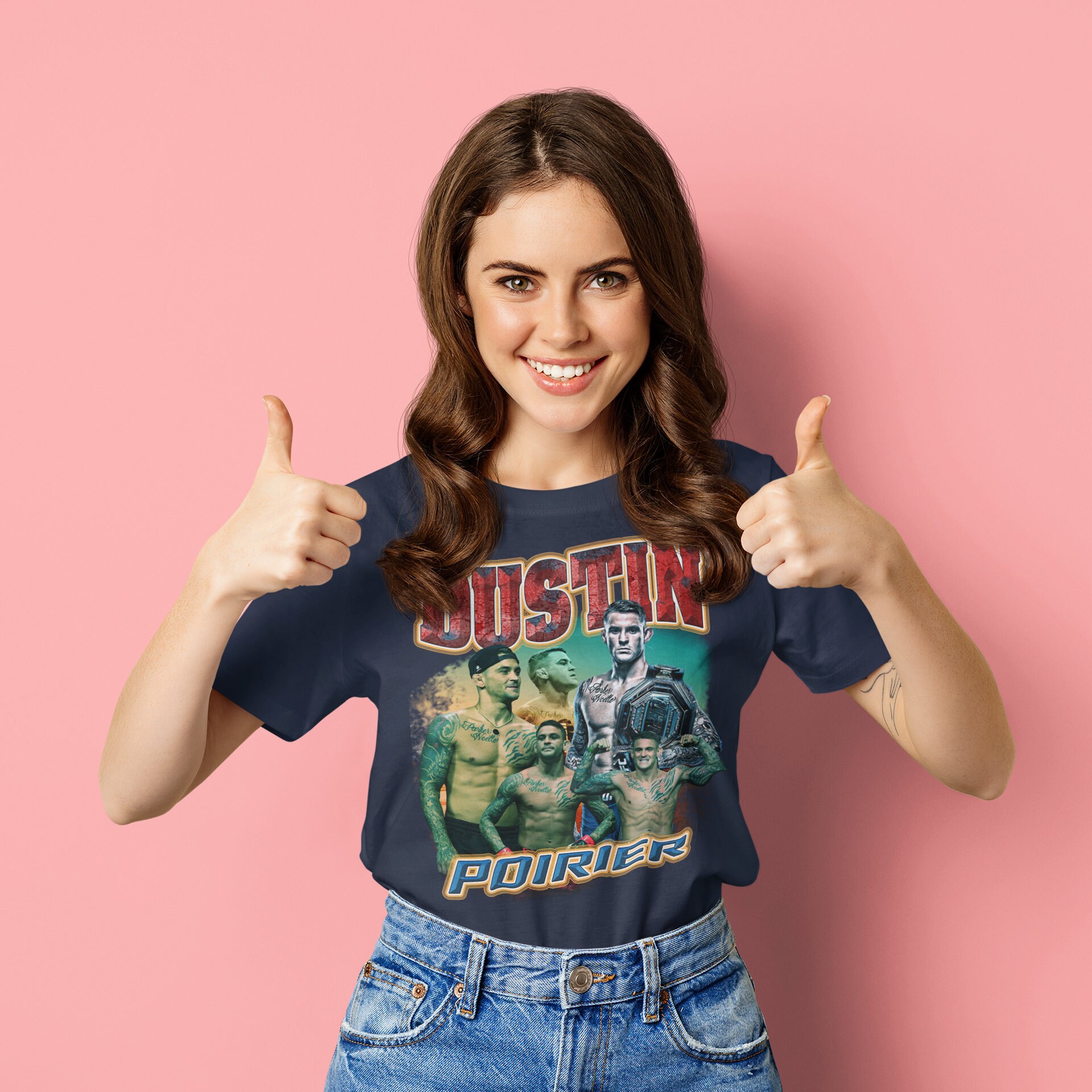 T-shirt Vintage Dustin Poirier - Design Graphique Années 90, Neuf Avec étiquettes