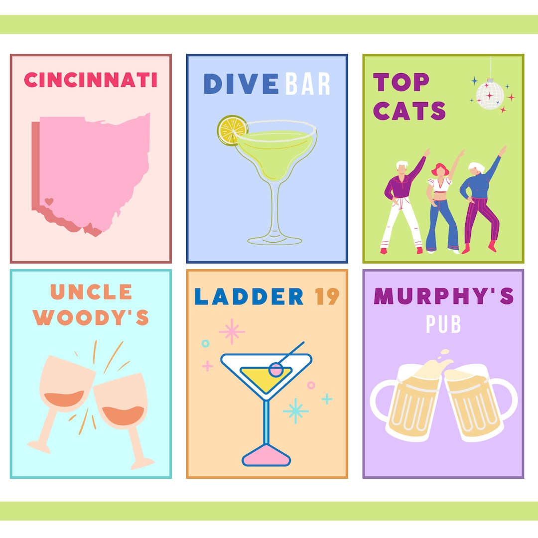 University of Cincinnati Posters Wall Art Prints Set of 6 Etsy