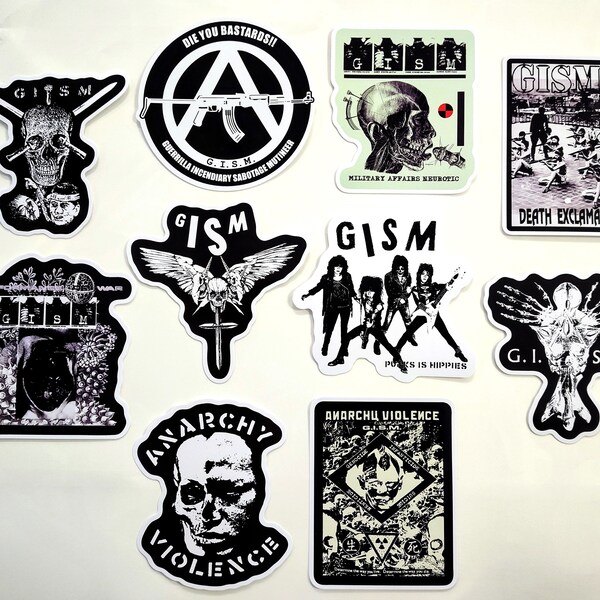 GISM Inspired Sticker Pack (10 Stickers) Japanese Hardcore Crust Punk Band
