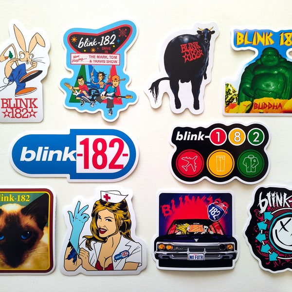 Blink-182 Inspired Sticker Pack (10 Stickers) Pop Punk Rock Band