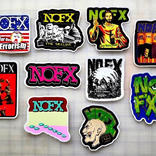 NOFX Inspired Sticker Pack (10 Stickers) Ska Skate Punk Band