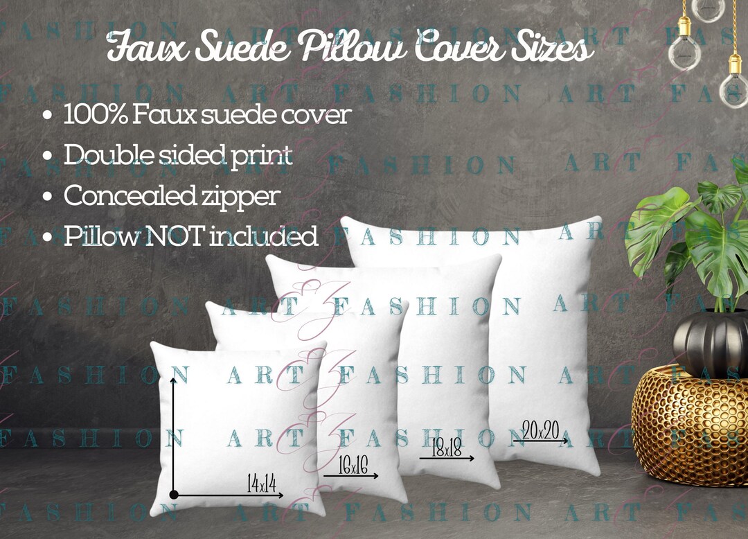 Pillow Size Chart Polyester Pillowcase With Pillow Sizing Etsy