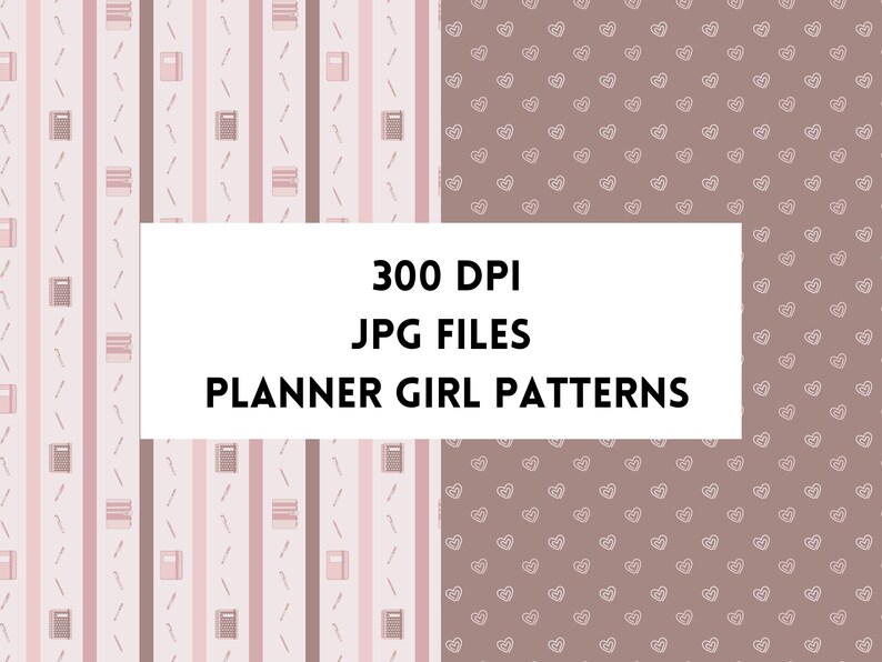 Digital Planner Pattern Planner Addict Digital Paper Bundle, Planner Girl Pattern, Planner ...