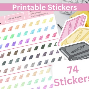 Printable Journal Session Planner Stickers, Instant Download Functional ...