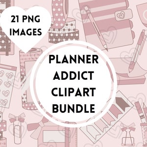Peach Planner Clipart Bundle, Peach Pen Clipart, Planner PNG Bundle, Planner Girl PNG Clipart, Peach Diary Clipart, Printable Planner Icons