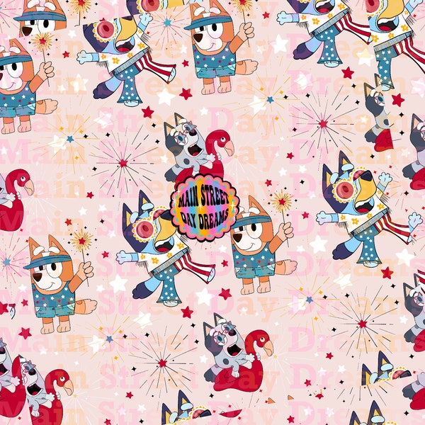 Party USA Bluey Seamless Pattern DIGITAL ONLY **