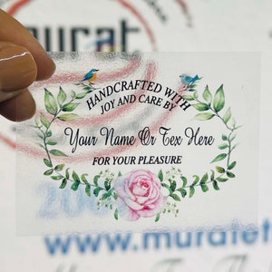 Handmade with Love Sticker Custom Round Stickers - Custom Labels - Round Labels - Custom Clear Stickers - Custom Stickers - Logo Stickers