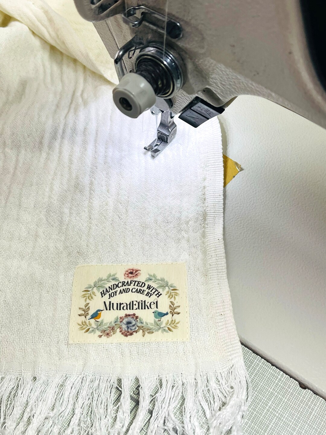100pcs Custom Cotton Labels Vintage Flower Design,fabric Cotton Labels ...